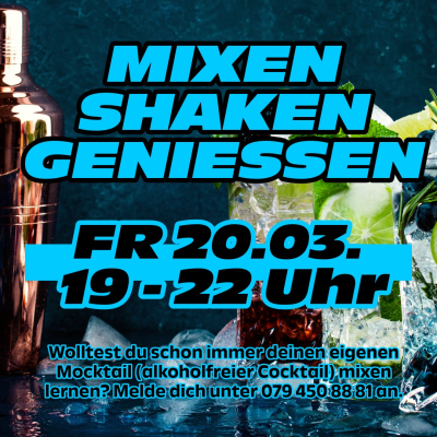 Pizza z'Nacht & Mocktailworkshop für Jugendliche