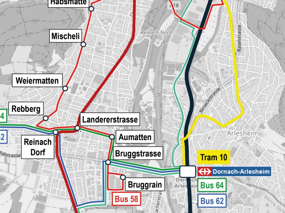 Neue ÖV-Verbindungen für Reinach und darüber hinaus